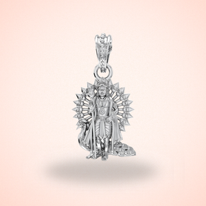 Pure Sterling Silver God Kartikeya Pendant