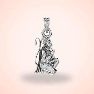 Silver God Hanuman Pendant