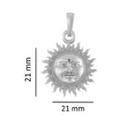 950 Britannia Silver God Surya Pendant