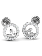 950 Silver Swan Stud Earrings