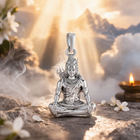 950 Britannia silver God Meditating Shiva Pendant