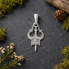 950 Silver God Shiva Trishul Pendant