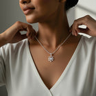 950 Silver Blooming Flower Necklace