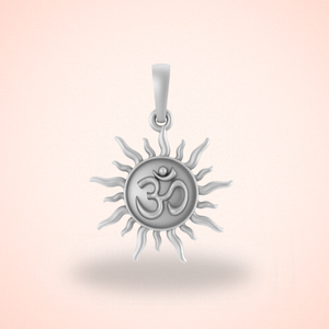Pure Sterling Silver Divine Sun with Om