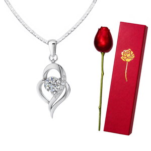 Swirl Necklace with Rose Stem Box