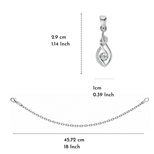 Swirl Knot Necklace with 18" Link Chain