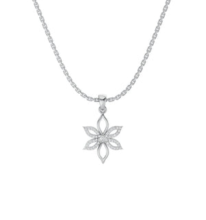 950 Silver Floral Butterfly Necklace