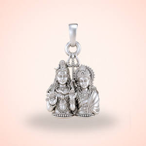 Pure Sterling Silver Shiv Parwati Pendant