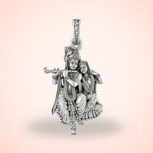 Pure Sterling Silver Goddess Radha & God Krishna