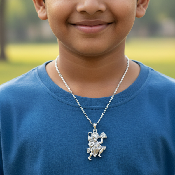 950 Silver Sanjeevni Booti Hanuman Pendant