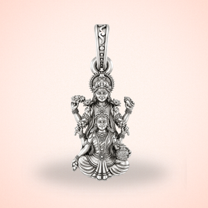Pure Sterling Silver God Vishnu Laxmi Pendant