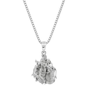 Radha Krishna with 18" Box Chain