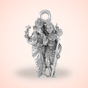 Pure Sterling Silver God Ganesh Kartikeya