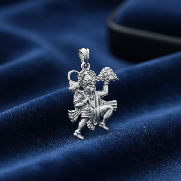 950 Silver Sanjeevni Booti Hanuman Pendant