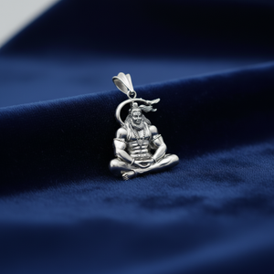 950 Silver Medidating Hanuman Ji Pendant
