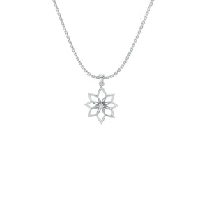 Blooming Flower Necklace with 18" Link Chain