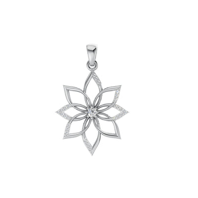 950 Silver Blooming Flower Pendant

