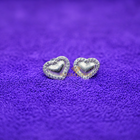 950 Silver Heart Shape Stud Earring