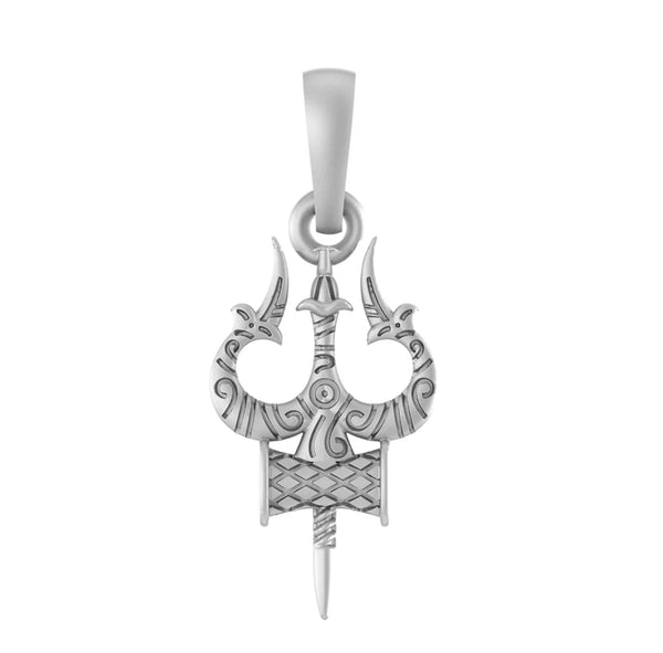 950 Silver God Shiva Trishul Pendant