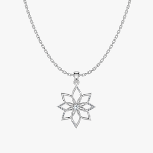 Blooming Flower Necklace with 18" Link Chain