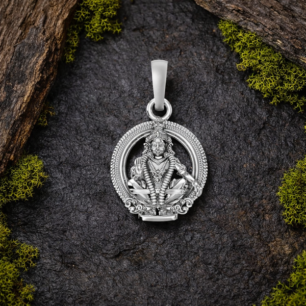 950 Silver God Ayyappa Pendant