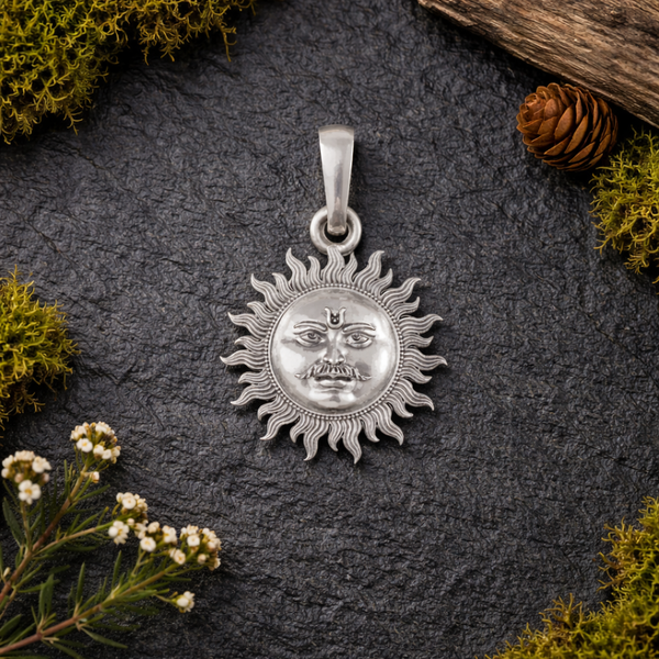 950 Silver God Surya Pendant