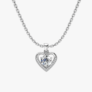 Love Heart Necklace with 18" Link Chain