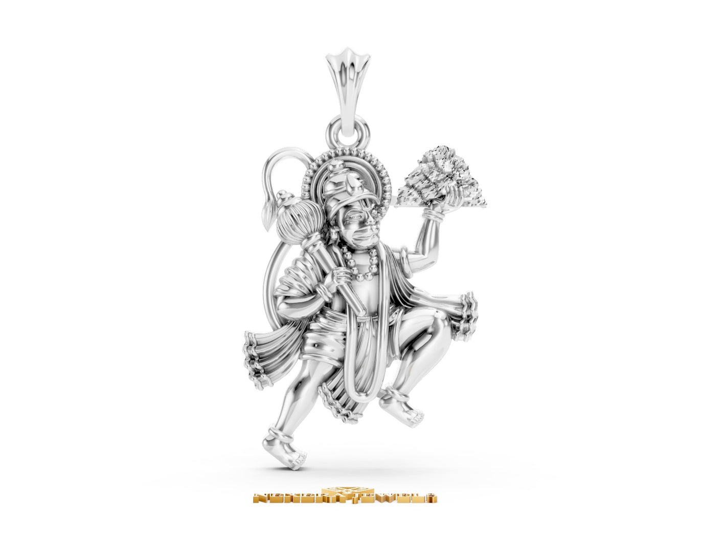 950 Silver Sanjeevni Booti Hanuman Pendant