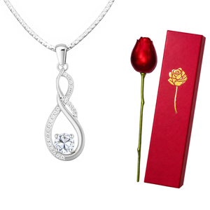 Infinite Love Necklace Rose Stem Box