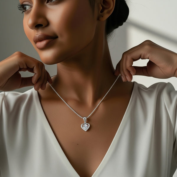 950 Silver Love Heart Necklace