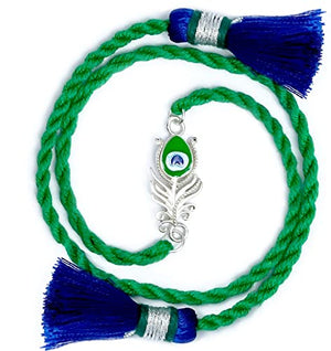 Morpankh (Peacock feather) Silver Rakhi for Men