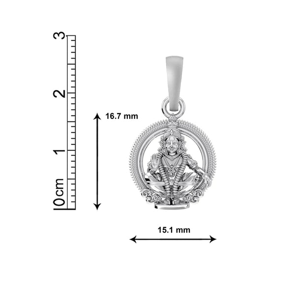 950 Silver God Ayyappa Pendant