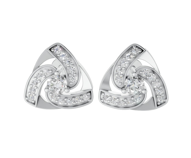 Classic Spiral Shape 95% Silver Studs