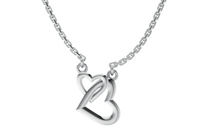 Dual Heart Necklace - Valentine Day Gift for Her