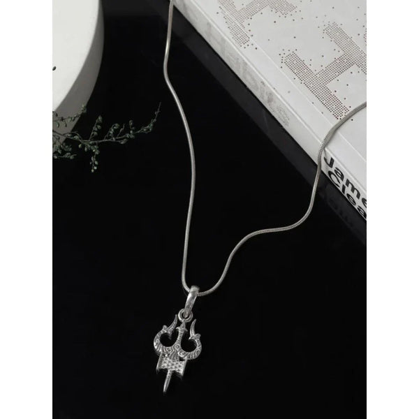 950 Silver God Shiva Trishul Pendant