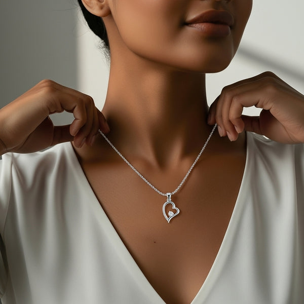 950 Silver Valentina Heart Necklace