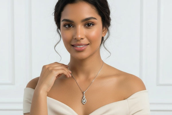 950 Silver Swirl Knot Necklace