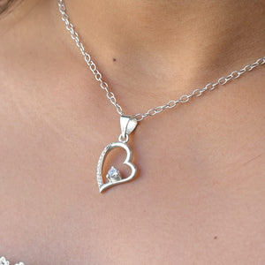 Valentina Heart Necklace with 18" Link Chain