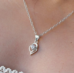 Swirl Necklace with 18" Link Chain