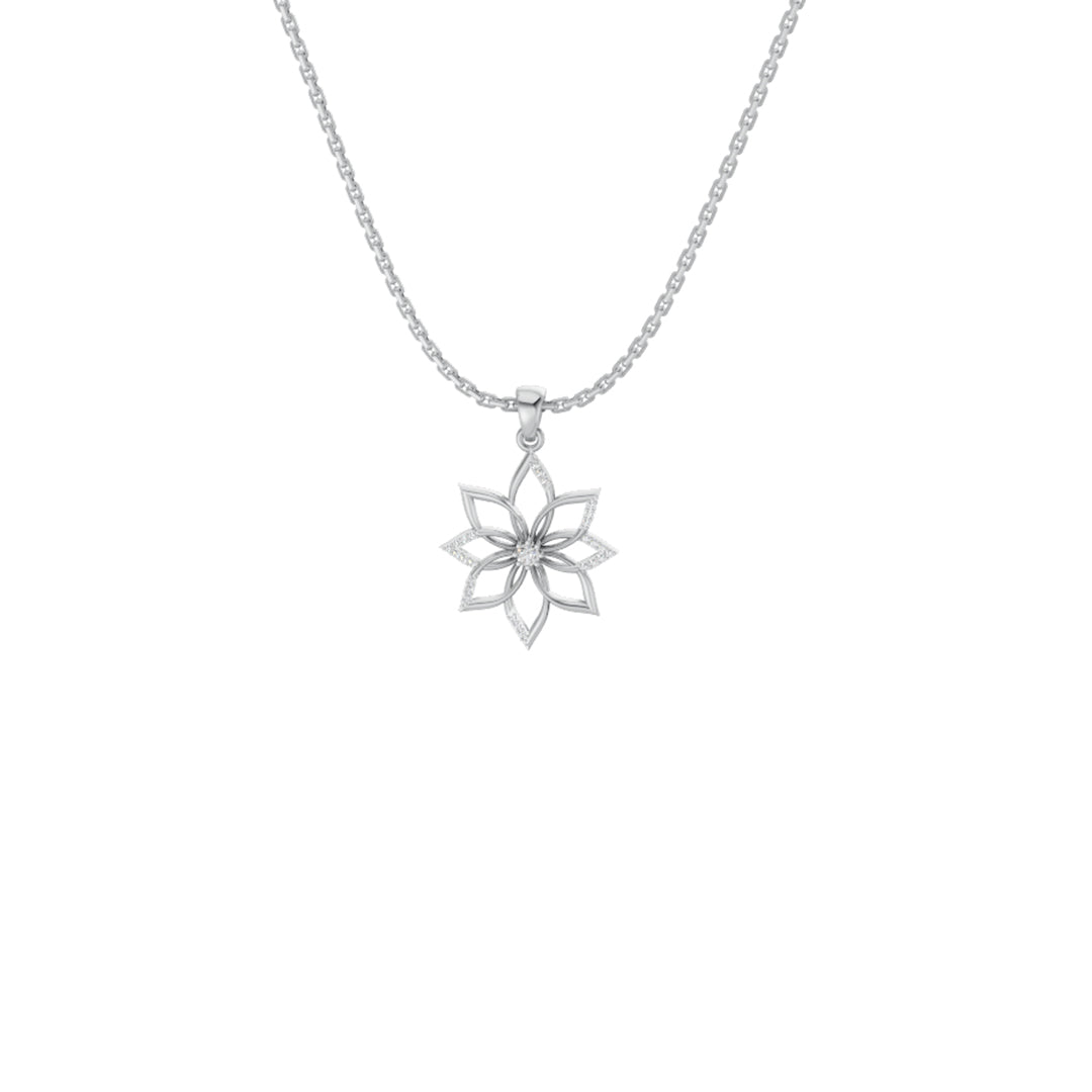 950 Silver Blooming Flower Necklace