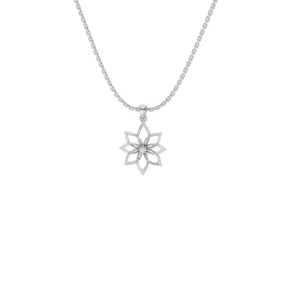 950 Silver Blooming Flower Necklace