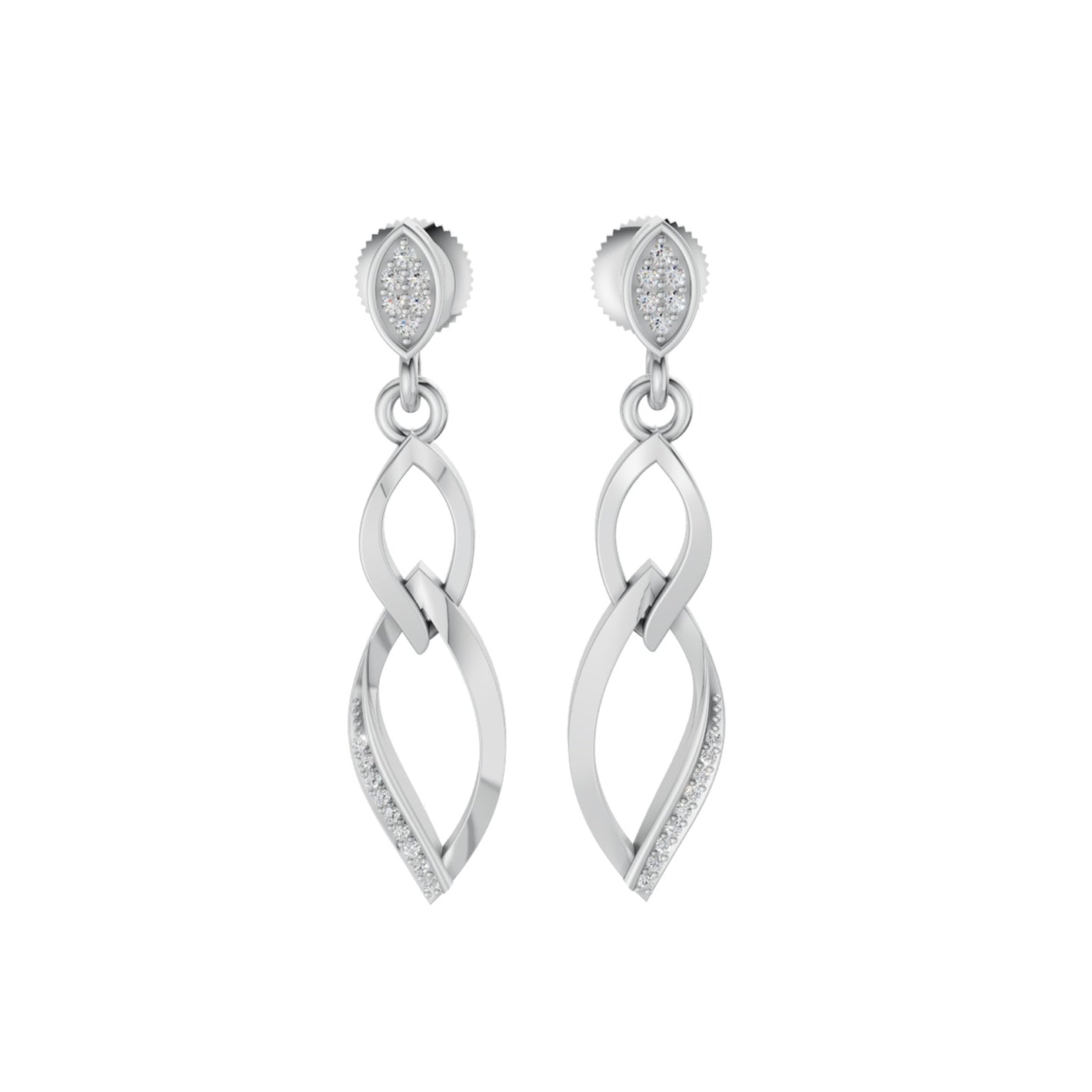 Dazzling Silver Dangling Earring