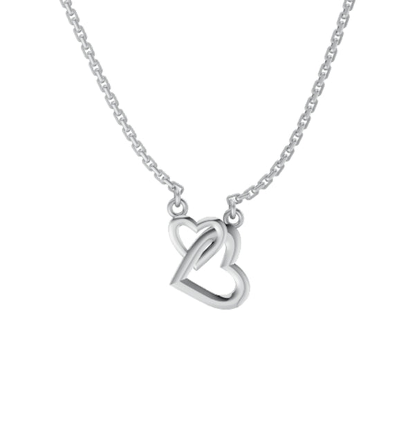 950 Silver Dual Heart Necklace