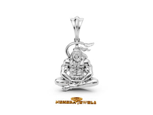 950 Silver Medidating Hanuman Ji Pendant