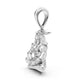 950 Silver Medidating Hanuman Ji Pendant