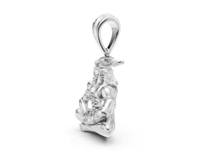 950 Silver Medidating Hanuman Ji Pendant