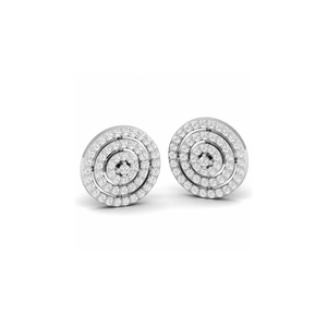 950 Silver Circular Halo Stud
