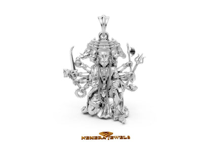 950 Silver Panchmukhi Hanuman Ji Pendant