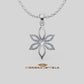950 Silver Floral Butterfly Necklace